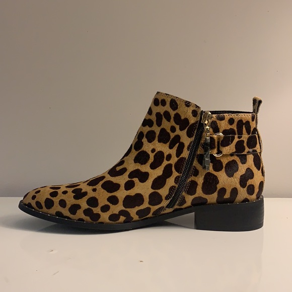 Steven by Steve Madden Genuine Calf Hair Leopard Print Buckle Boots - Picture 4 of 10